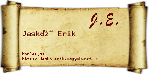 Jaskó Erik névjegykártya
